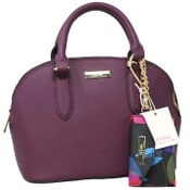 Wholesale - BURGUNDY SMALL DOME SATCHEL W/CARD CASE DANGLE C/P 16, UPC: 4890808254738